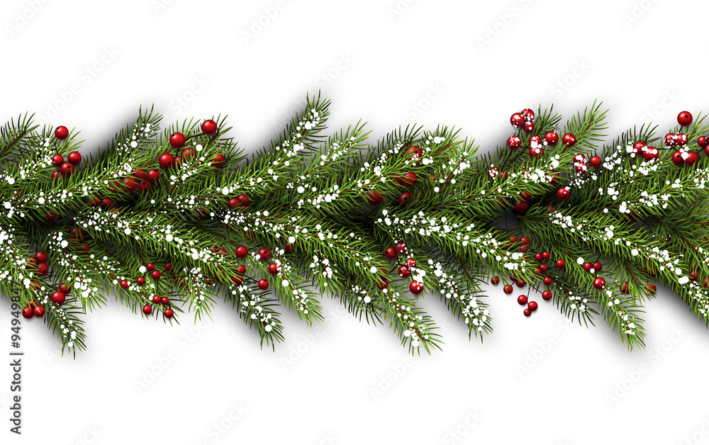 Card with fir branches. Card with fir branches.