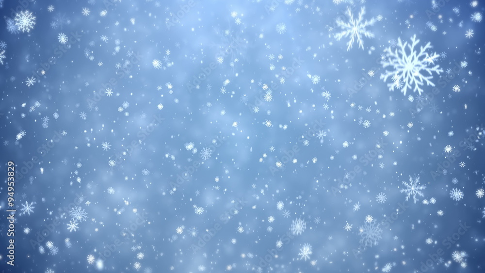 Winter Christmas background, falling snowflakes 4K Winter Christmas background, falling snowflakes 4K