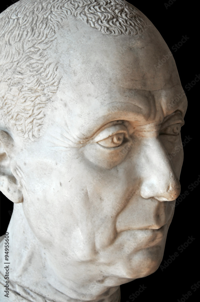 Old Man, renaissance sculpture in marble