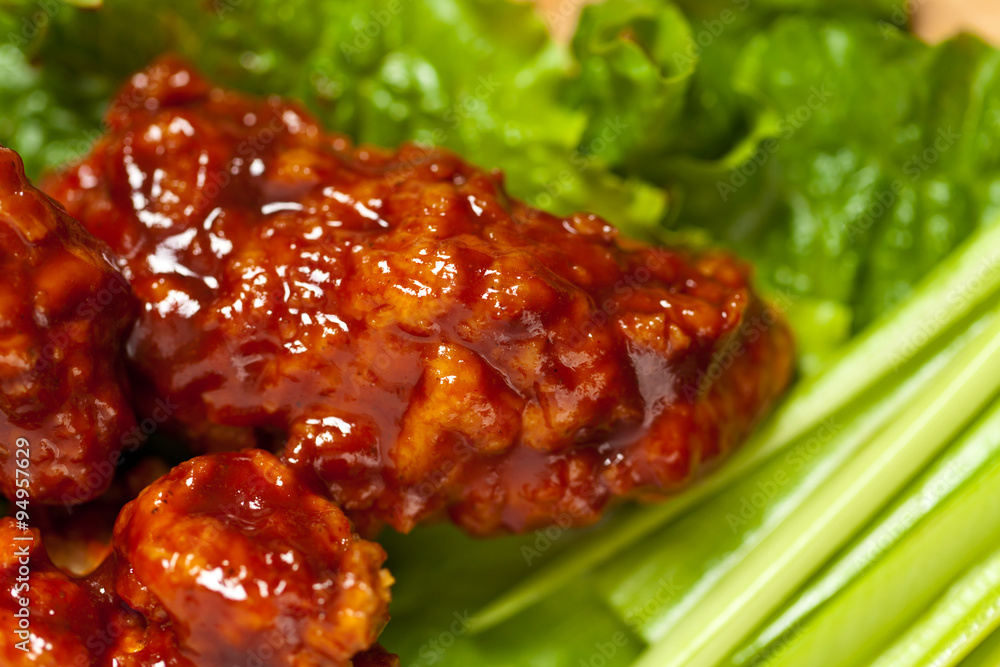 Barbecue Buffalo Chicken. Selective focus. Barbecue Buffalo Chicken. Selective focus.