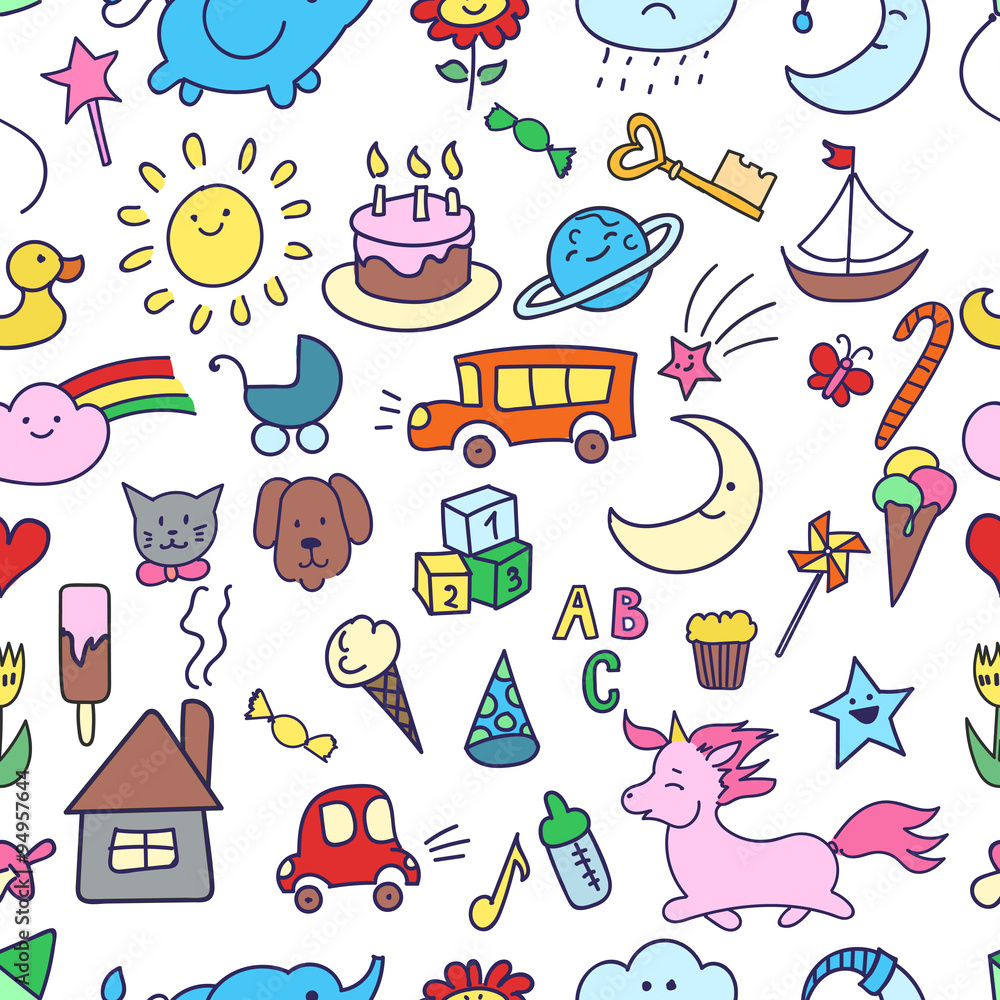 Children doodle pattern Children doodle pattern