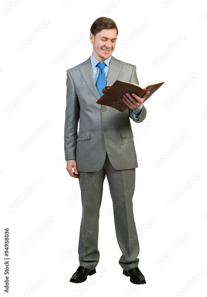 Businessman reading book Businessman reading book