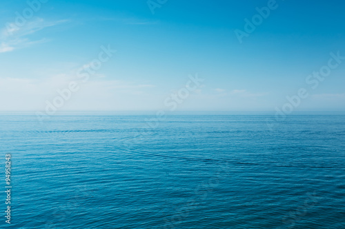 Fototapeta Naklejka Na Ścianę i Meble -  Sea Ocean And Blue Clear Sky Background