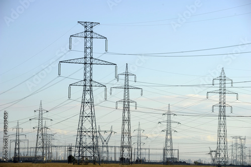 Wallpaper Mural Electricity pylons on the field - daytime shot
 Torontodigital.ca