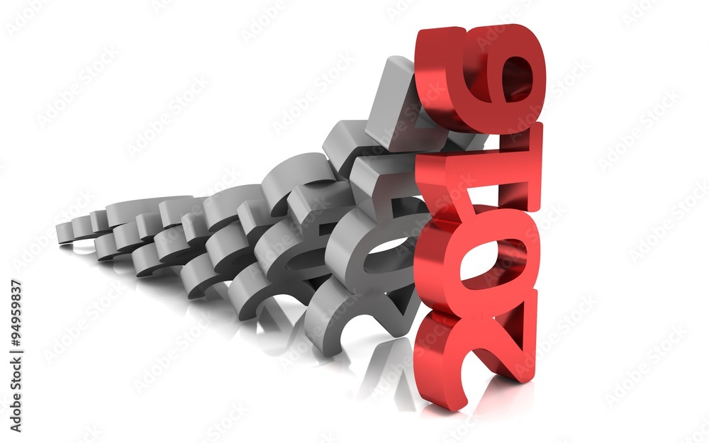 Obraz premium New year 2016,3d rendering of domino concept