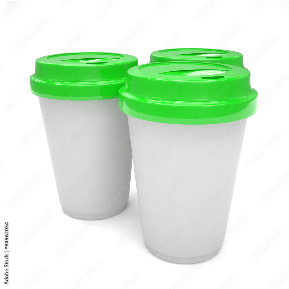 Three paper coffee cups Three paper coffee cups