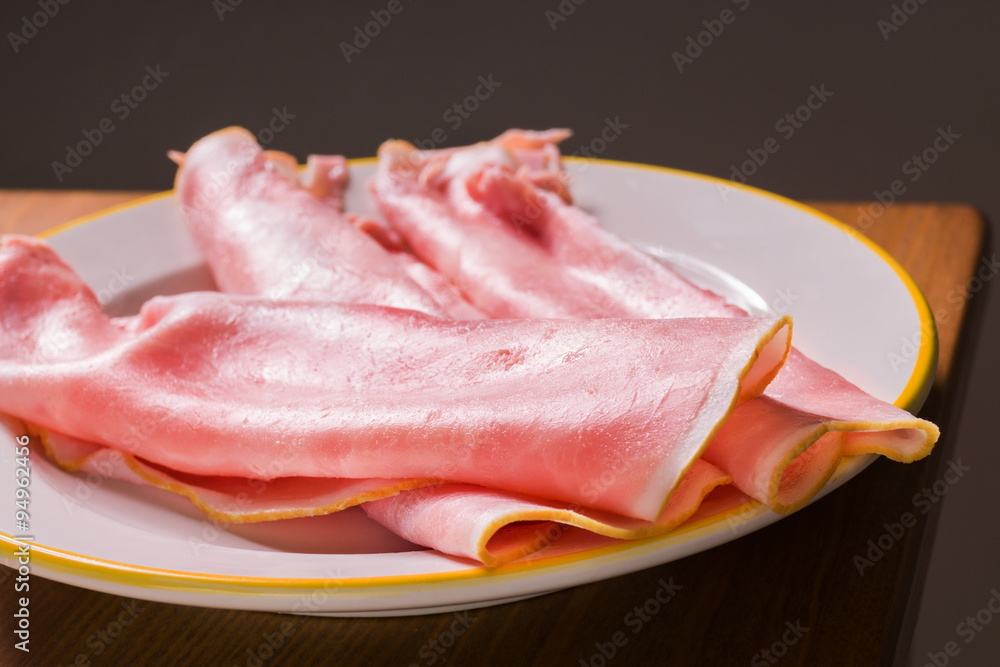 Ham on plate