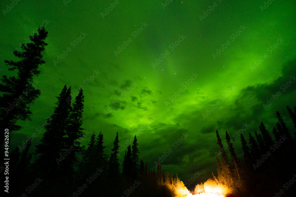Wrangell Mountains Northern Lights Aurora Borealis Alaska Night