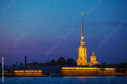 Paul and Peter Cathedral at White Night, Saint Petersburgh