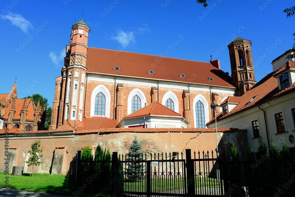 Bernardinu Church in Vilnius city, Lithuania. UNESCO world heritage site
