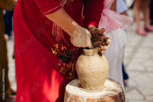 clay pot creation traditional vietnam photo