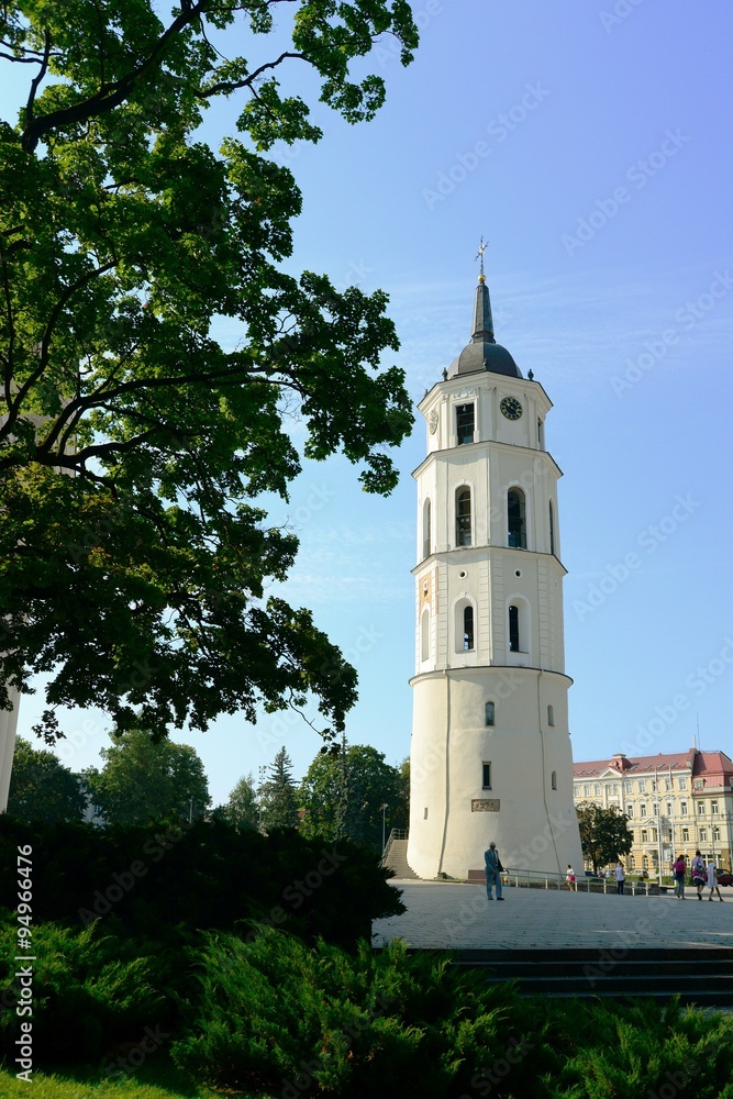 Vilnius town Cathedral belfry in Cathedral square