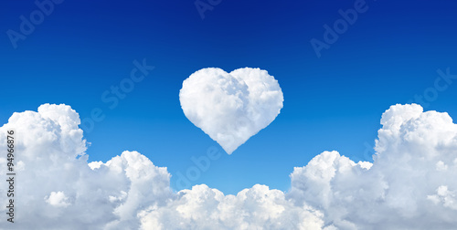 heart from cloud in the blue sky