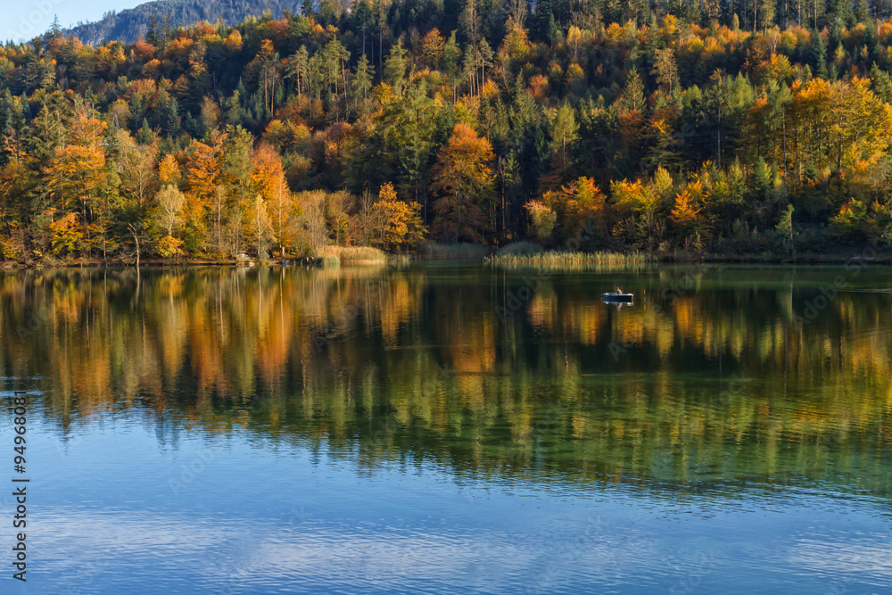 Autumn Lake Fishing Scenic