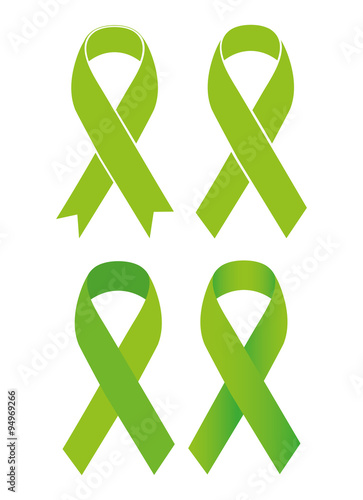 Symbol of Scoliosis. Green ribbon