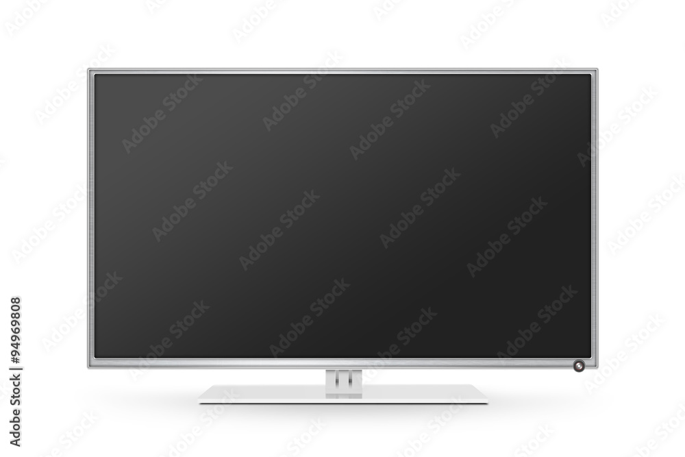 TV flat screen lcd, plasma realistic illustration. White HD monitor mock up. Modern multimedia panel black screen mockup. Good way show business presentation on flat display mock-up. Tv set stand. TV flat screen lcd, plasma realistic illustration. White HD monitor mock up. Modern multimedia panel black screen mockup. Good way show business presentation on flat display mock-up. Tv set stand.