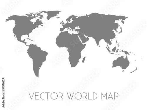 Vector silhouette map of world