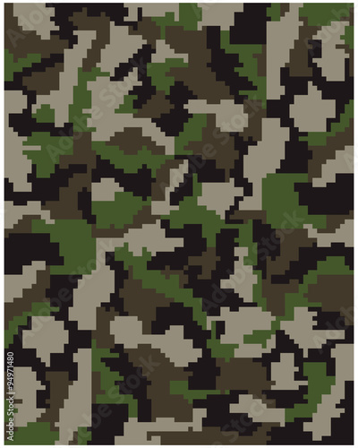 Seamless pattern of digital camouflage, vector