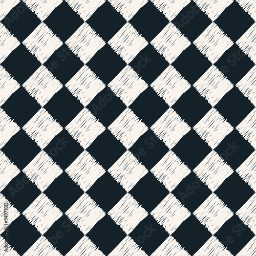 checkered hand drawn monochrome pattern