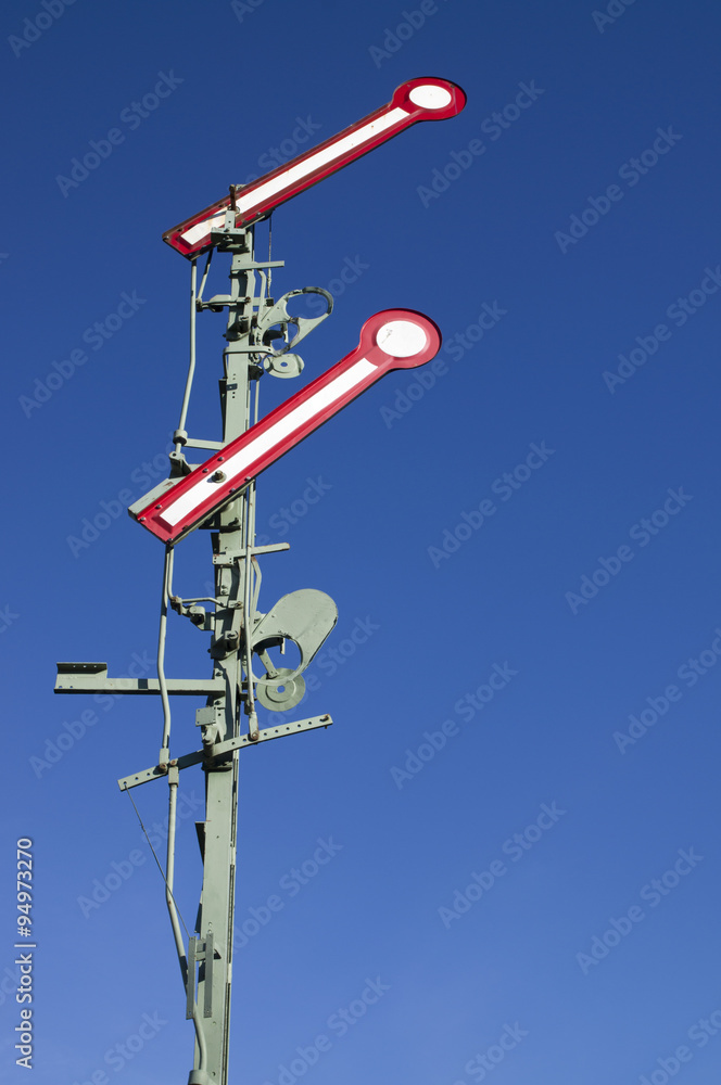 Kleinbahnsignal freie Fahrt für das durchgehende Gleis Kleinbahnsignal freie Fahrt für das durchgehende Gleis