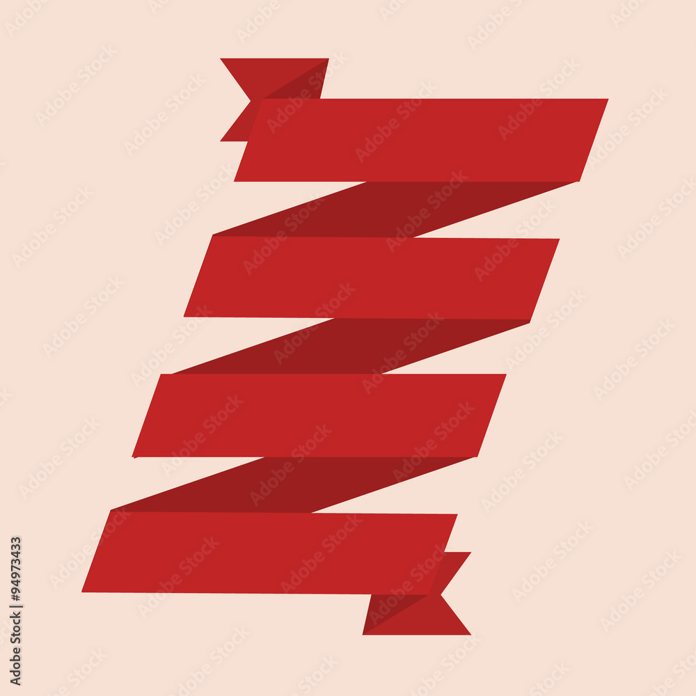 Red ribbon banner Red ribbon banner