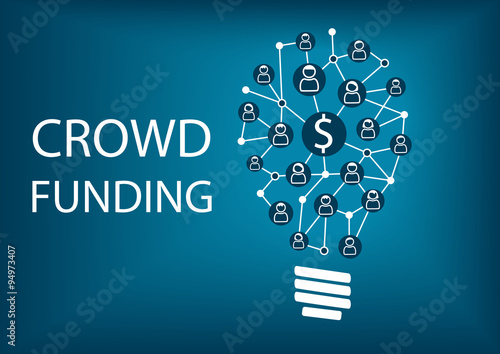 Crowd funding concept. Vector illustration background