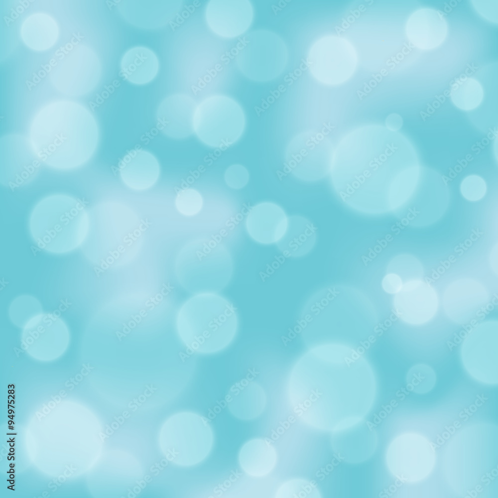 Light blue color bokeh vector background. Blurred light background with  bokeh effect. Defocused backdrop in the color of sky and water. Stock  Vector | Adobe Stock