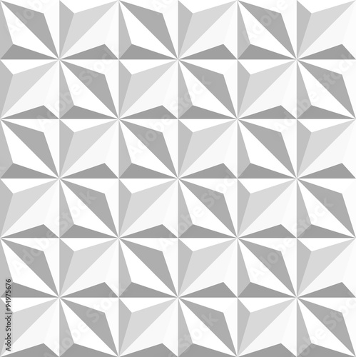 Vector Seamless Black And White Geometric Triangular Square Shaded Pattern