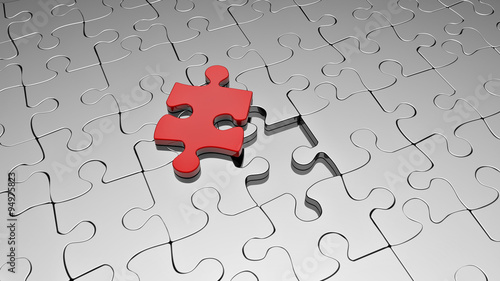 Puzzle metall rot