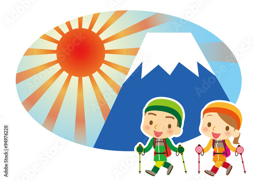 富士山からの御来光を求めて　だカップル