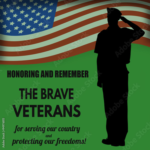 US Army soldier saluting the american flag