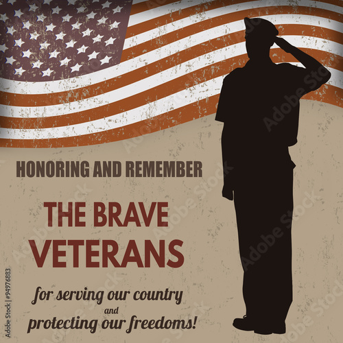 US Army soldier saluting the american flag