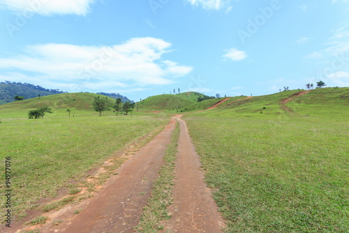 Grass mountain or bald mountain in Ranong province