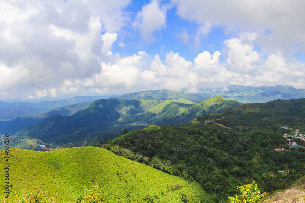 Fototapeta premium Landscape on the mountain at countryside in Thailand.