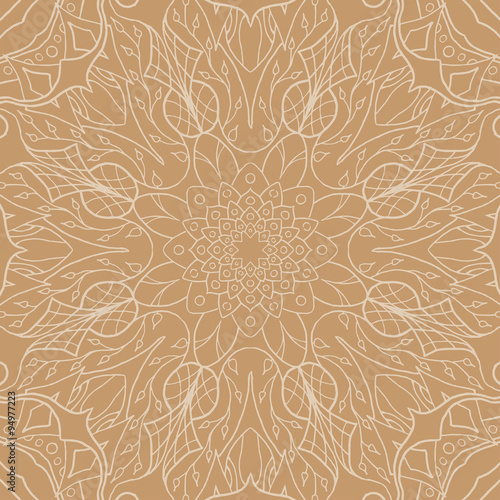 Mandala seamless pattern. Floral ethnic abstract decorative ornament