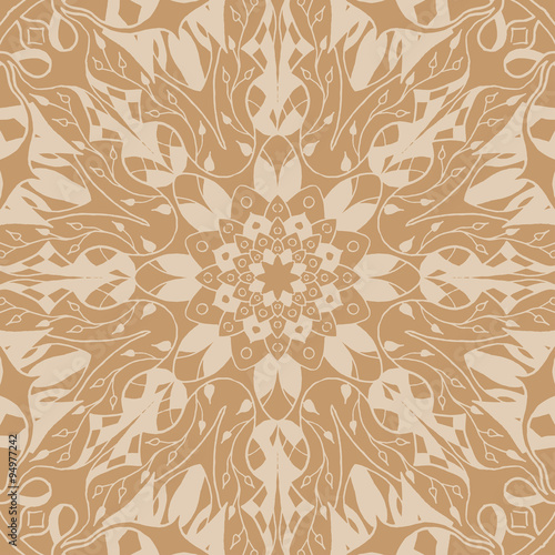 Mandala seamless pattern. Floral ethnic abstract decorative ornament