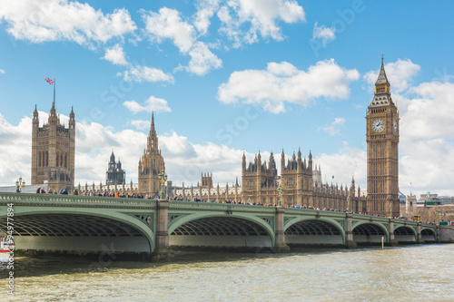 Westminster bridge and Big Ben in London #94977894