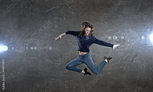Dancer girl in jump