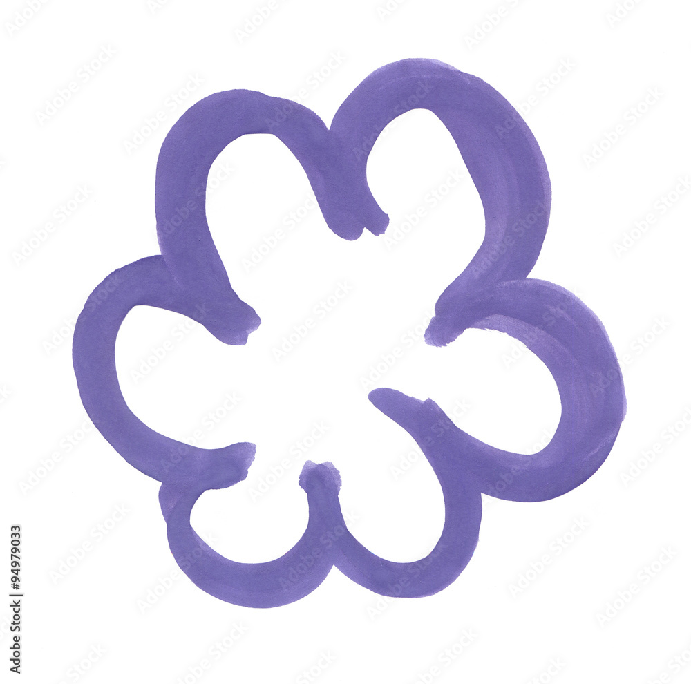 Frame purple wavy line painted with gouache Frame purple wavy line painted with gouache