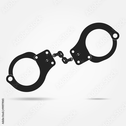 Handcuffs icon. Crime and law concept