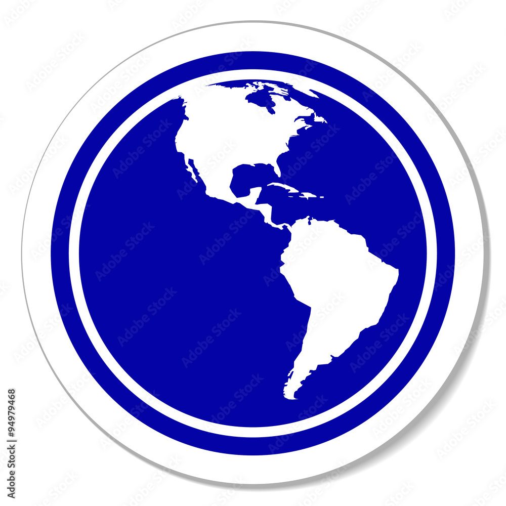 Globe round sticker