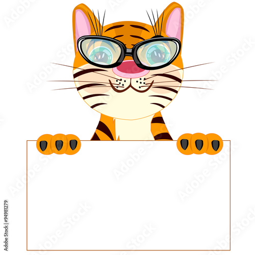 Fototapeta Naklejka Na Ścianę i Meble -   Tiger with poster