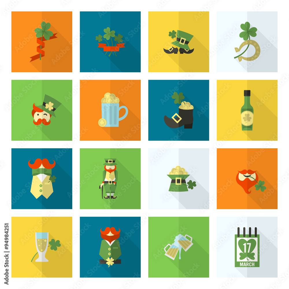 Fototapeta premium Saint Patricks Day Icon Set