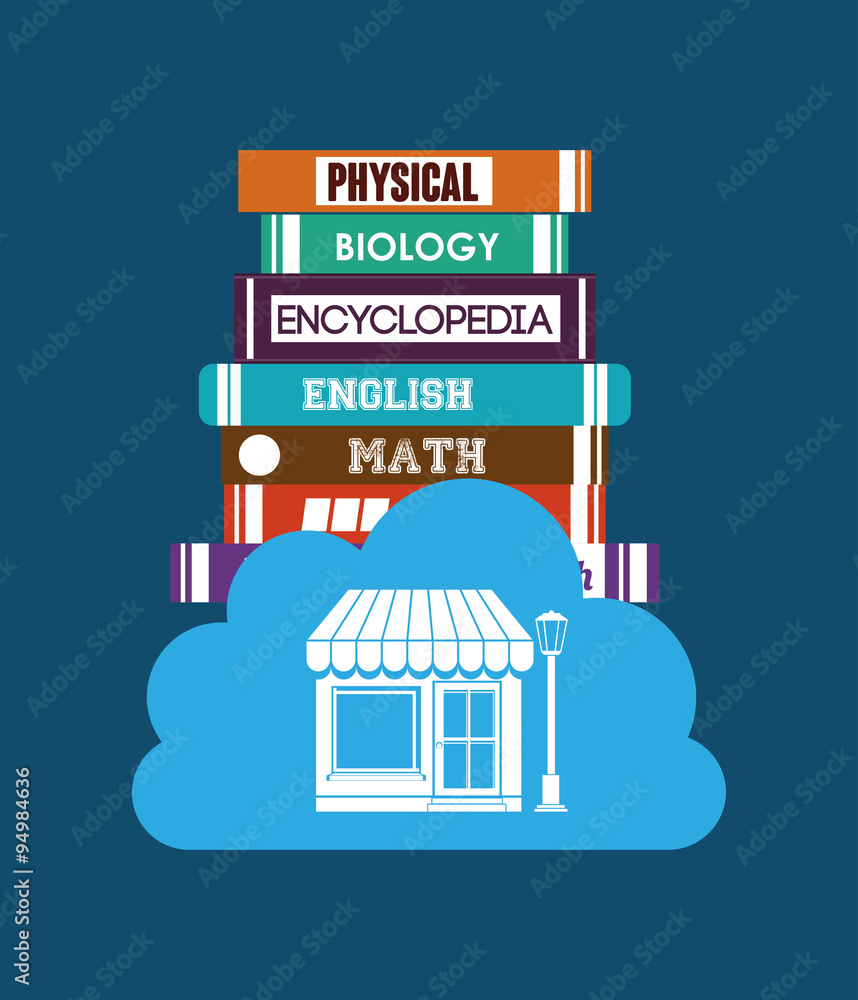 Naklejka premium online bookstore , vector illustration