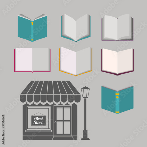 online bookstore , vector illustration