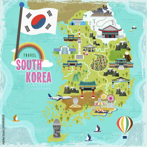 South Korea travel map