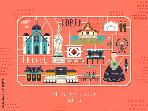 South Korea travel concept poster