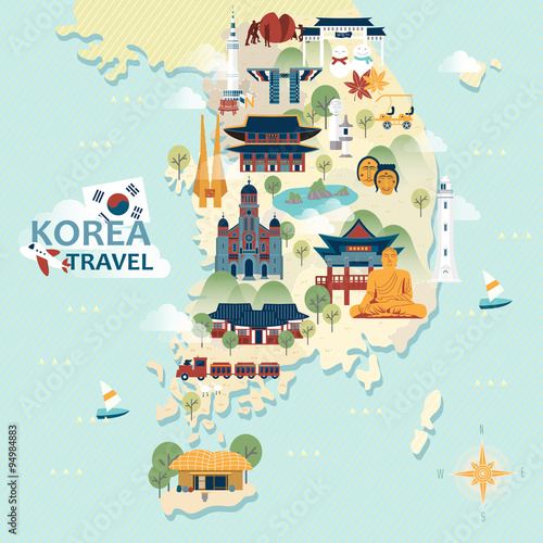 South Korea travel map