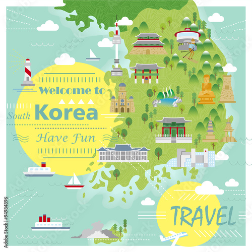 South Korea travel map