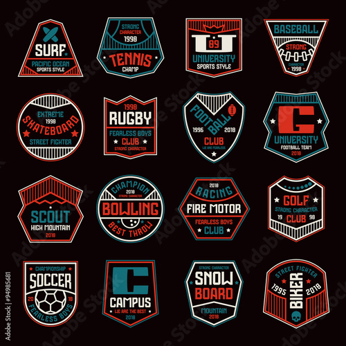 Set of sports badges
